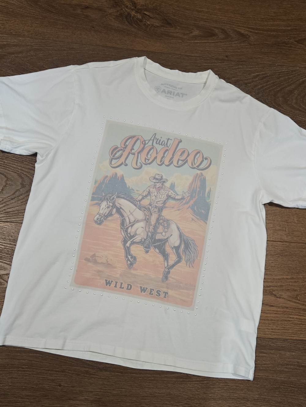 ARIAT BOYFRIEND FIT RODEO GRAPHIC TSHIRT.. SIZE XL.. #8187
